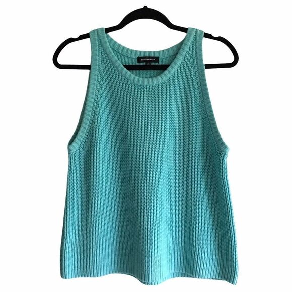𝅺ANTHRO 525 AMERICA Cotton Sleeveless Knit Tank Top Sweater L - Picture 1 of 3